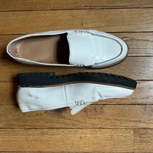 Franco Sarto White and Black Slip-On Loafers